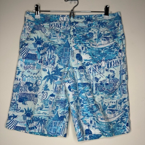 LILLY PULITZER Colorful Print Resort Fit Summer Beach Bermuda 9.5” Inseam Shorts - Picture 2 of 13